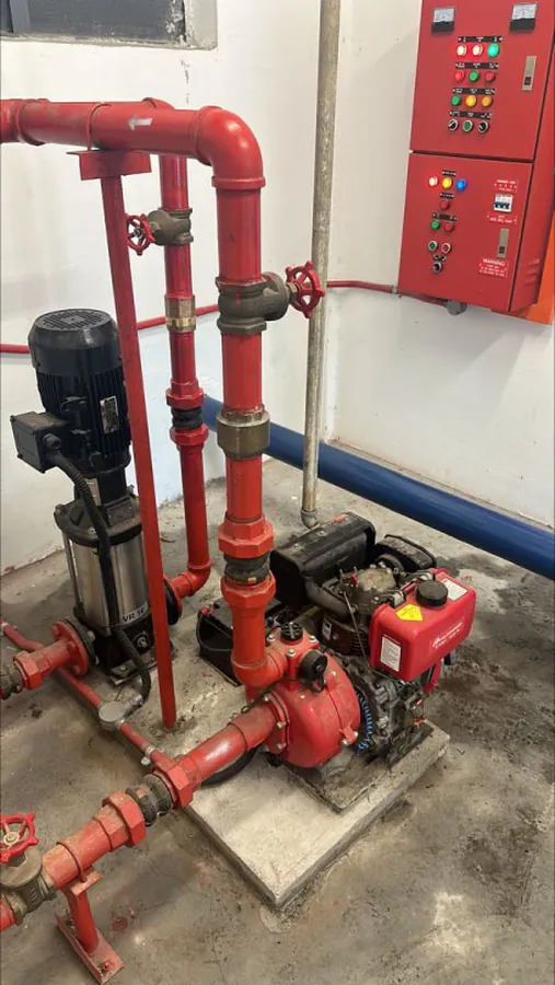 Pump room and alarm panel on handover